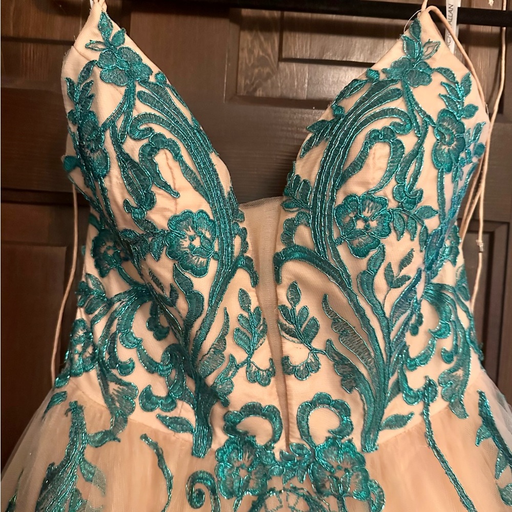 Rachel Allan nude embroidered ballgown - Picture 3 of 4
